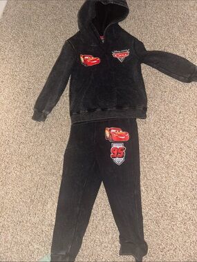 Disney Pixar Cars Black Hoodie & Jogger Set with Lightning McQueen